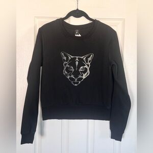 NWOT Electric Yoga Black Kendall Panther Sweatshirt XS $78